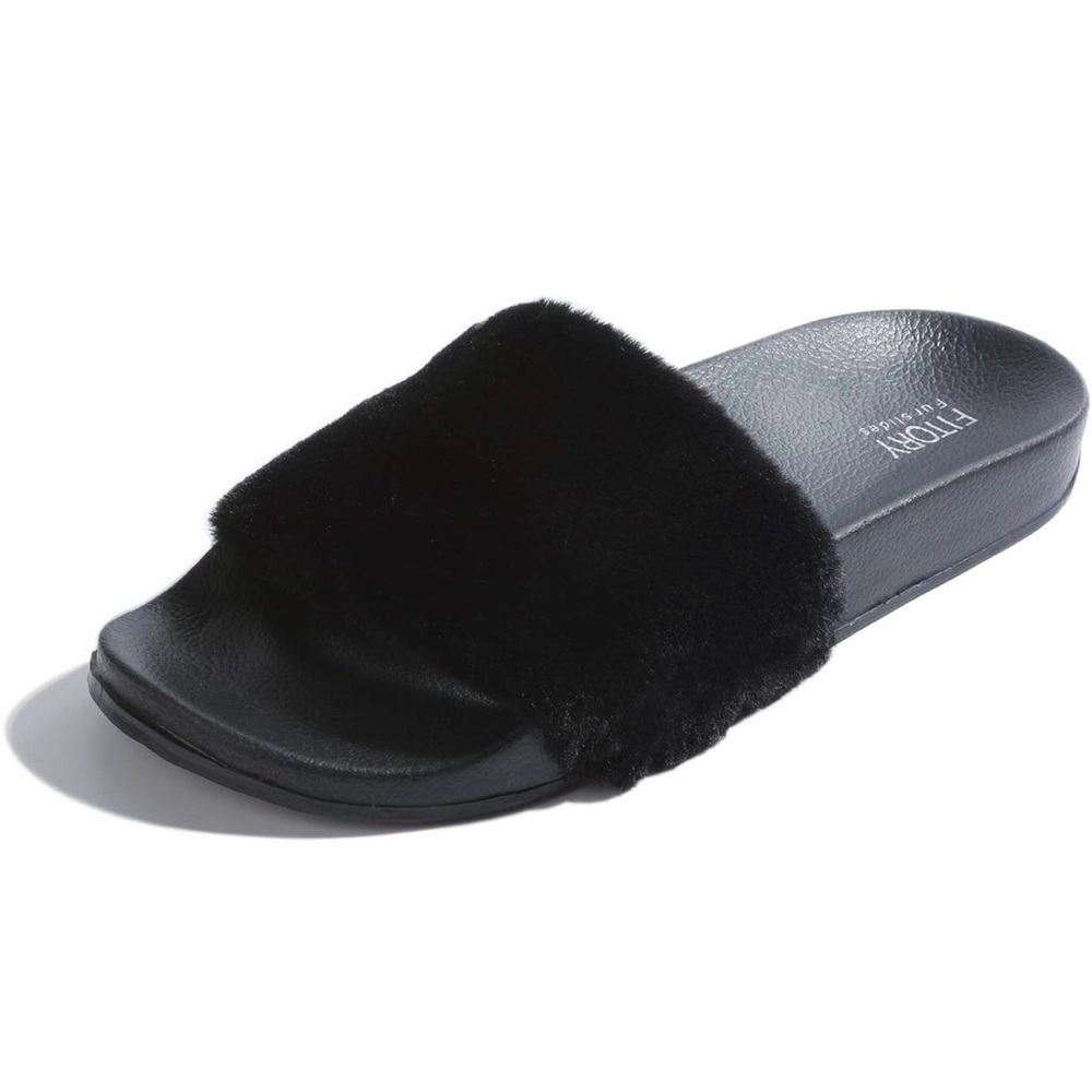 Faux Fur Slides